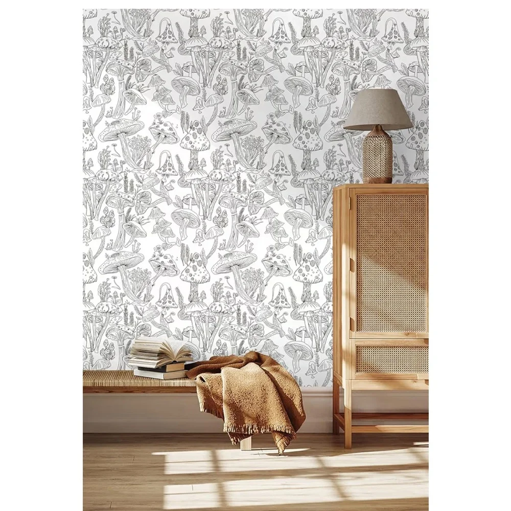 Mushroom Pattern Art Print wallpaper 8 rolls